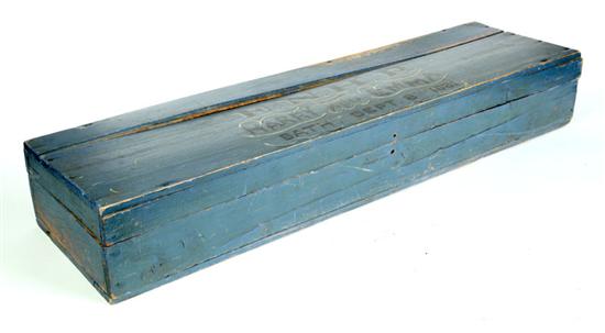 Appraisal: PAINTED BOX American late th century pine Long box with