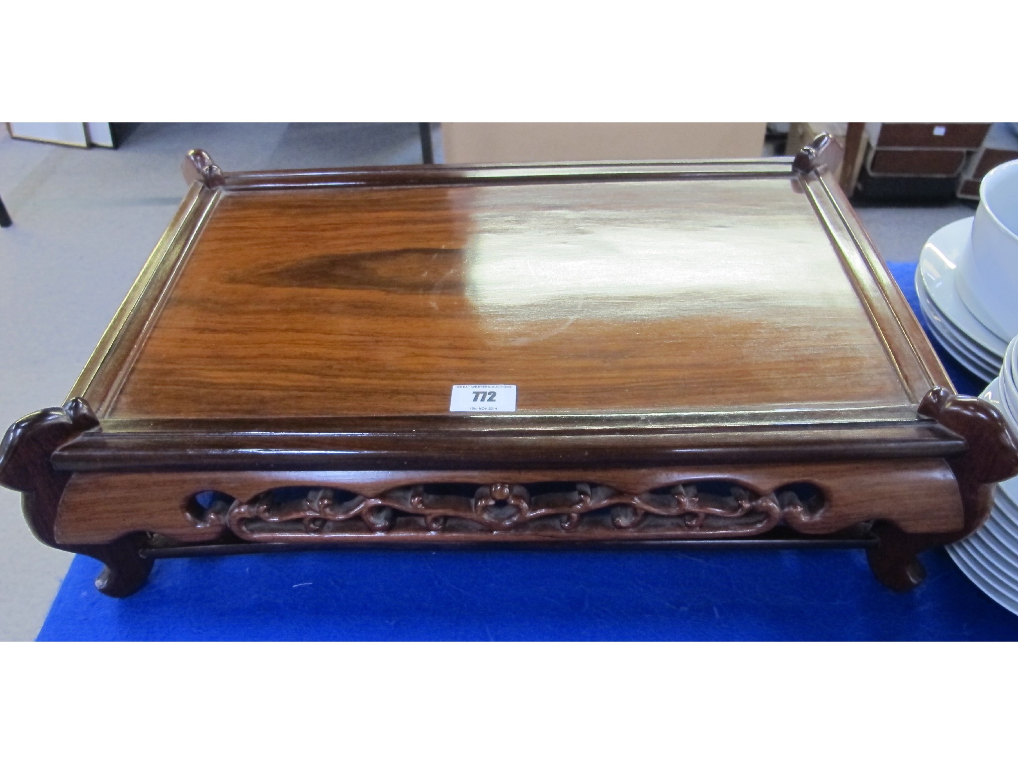 Appraisal: Chinese rosewood rectangular stand