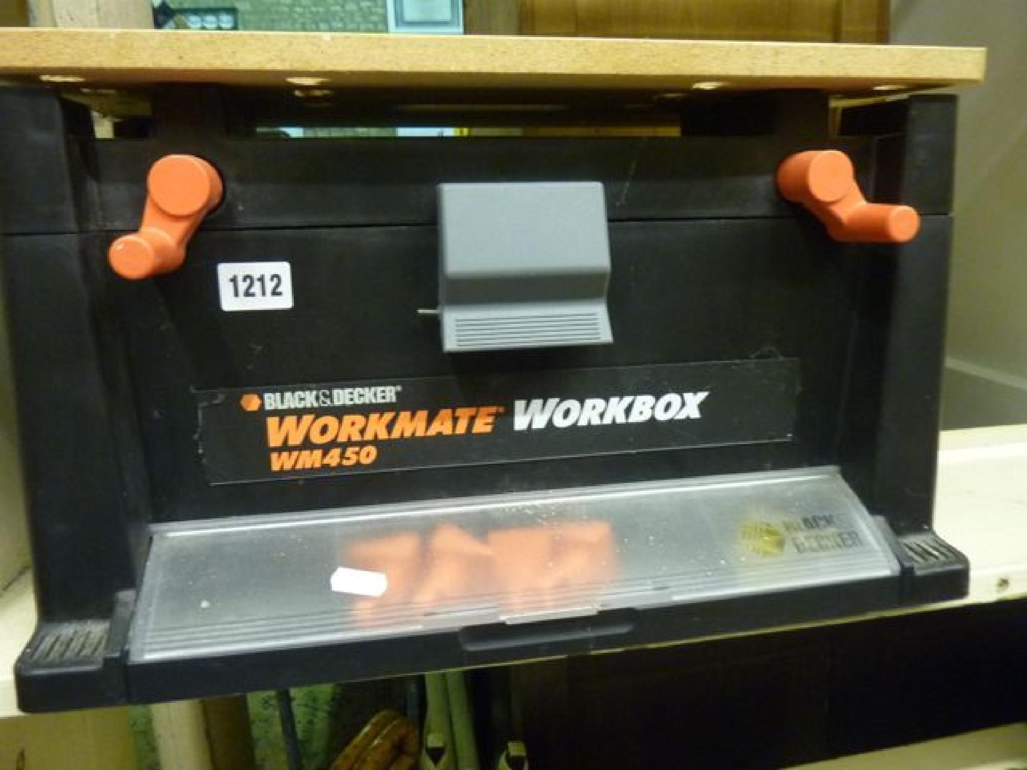 Appraisal: A Black Decker Workmate box WM together with three magnifying