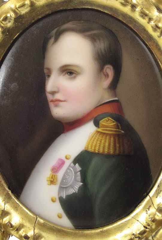 Appraisal: PAINTING ON PORCELAIN PLAQUE OF NAPOLEON Unsigned painting on porcelain