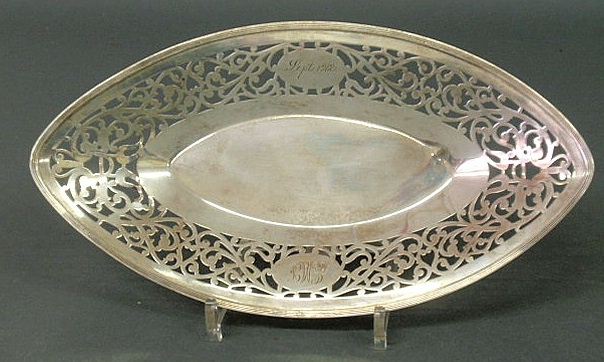 Appraisal: Sterling silver bread tray by Gorham inscribed Sept and monogrammed