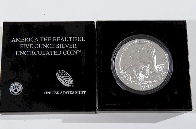 Appraisal: Five Ounce Yellowstone Silver Coin silver from Yellowstone National Park