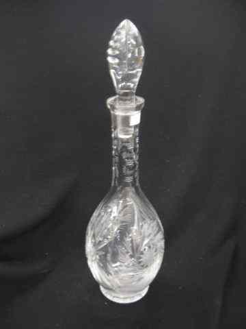 Appraisal: Cut Crystal Decanter pinwheel decor '' excellent