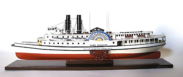 Appraisal: An American wooden model of the paddle steamer 'Cape Charles'