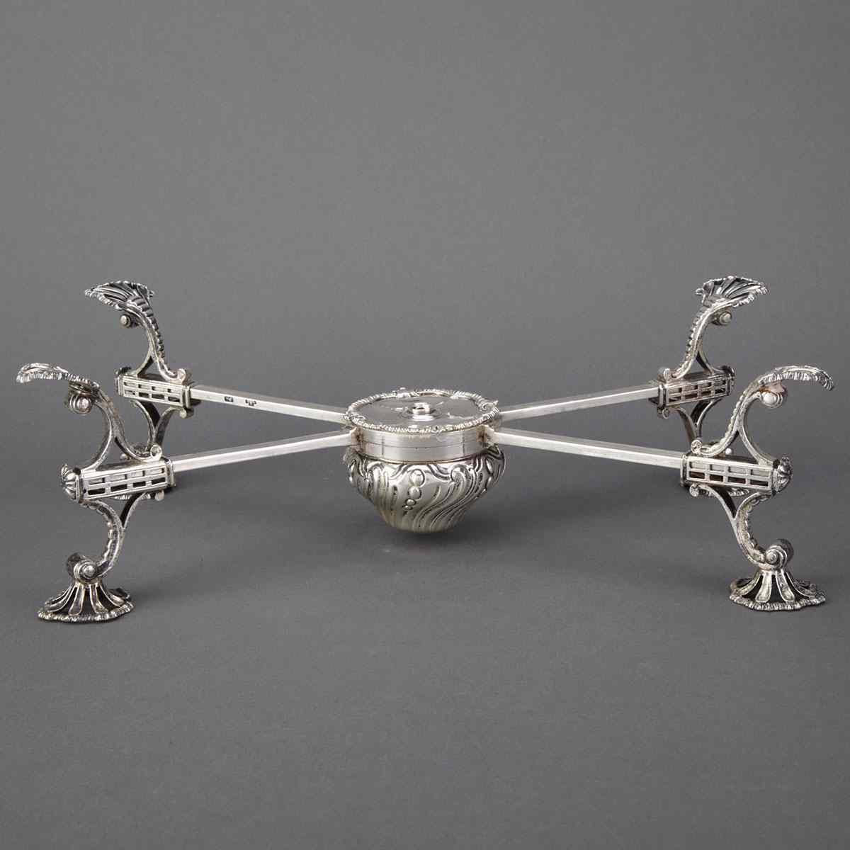 Appraisal: George III Silver Dish Cross John Langford II John Sebille