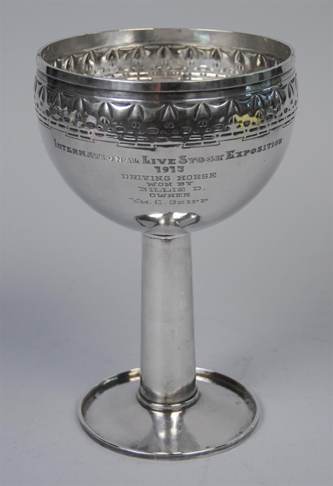 Appraisal: AMERICAN ARTS AND CRAFTS SILVER CHALICE FORM TROPHY Jarvie maker