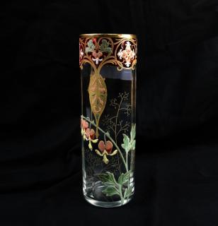 Appraisal: Moser Style Vase Cylindrical form Moser style vase H x