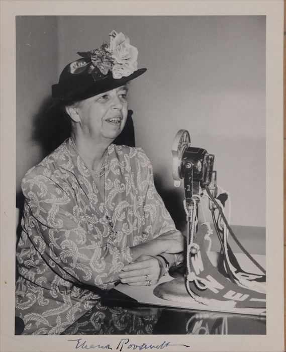 Appraisal: ROOSEVELT ELEANOR - PHOTOGRAPH SIGNED x in Mrs Roosevelt in