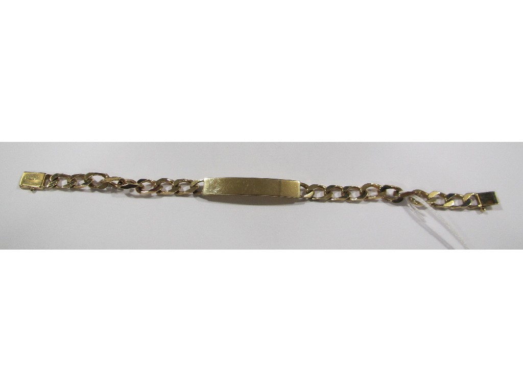 Appraisal: Nine carat gold ID bracelet Approximately gms