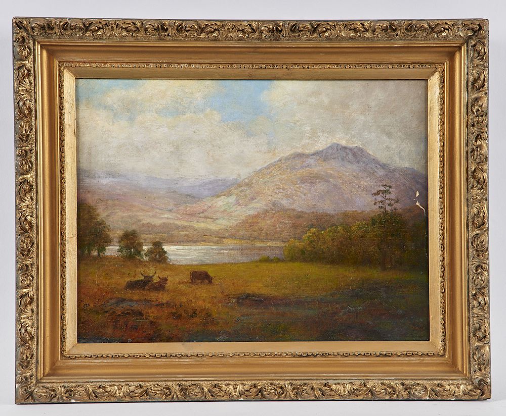 Appraisal: English school Pastoral landscape oil on canvas English school Pastoral