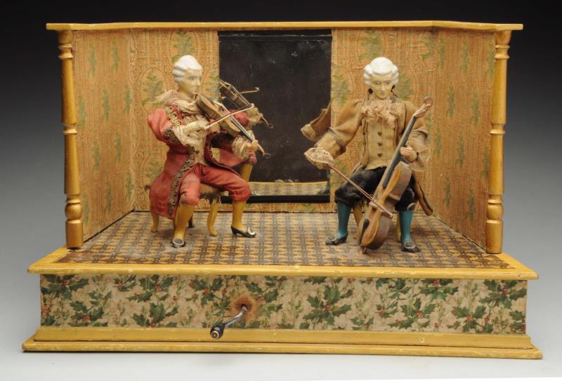 Appraisal: Spectacular Musical Mechanical Toy Two musicians perform in a room