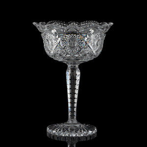 Appraisal: A Brilliant-Period Cut Glass Compote Height inches Property from the