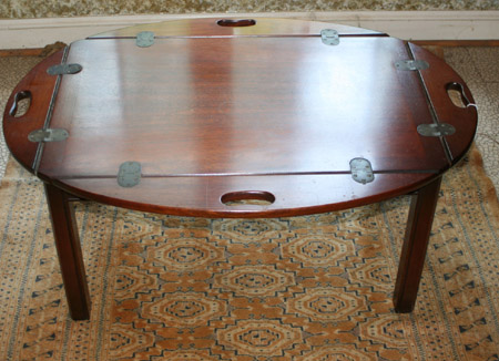 Appraisal: George III Style Mahogany Butler's Tray on Legs Post Height