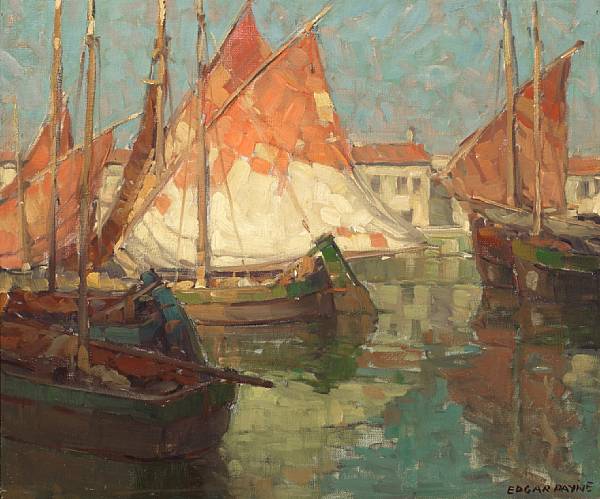 Appraisal: Edgar Payne American - Harbor of Golden Sails signed 'Edgar