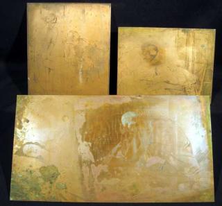 Appraisal: Pcs Albert Sterner ORIGINAL COPPER PLATES c Antique American Art