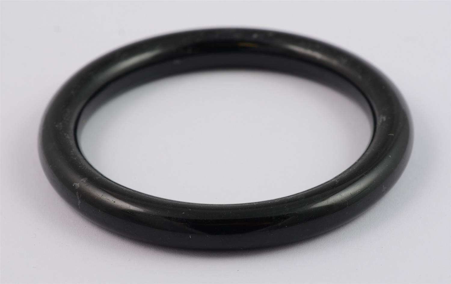 Appraisal: Black Jade Bangle Bracelet - diameter