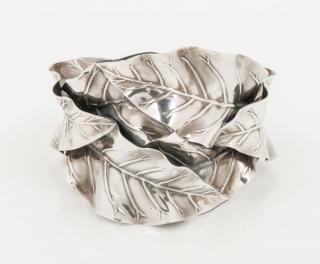 Appraisal: A Sterling Silver Leaf Motif Cuff Bracelet dwts A Sterling