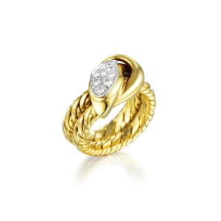 Appraisal: Pomellato Diamond Snake Ring Featuring round brilliant-cut diamonds on the