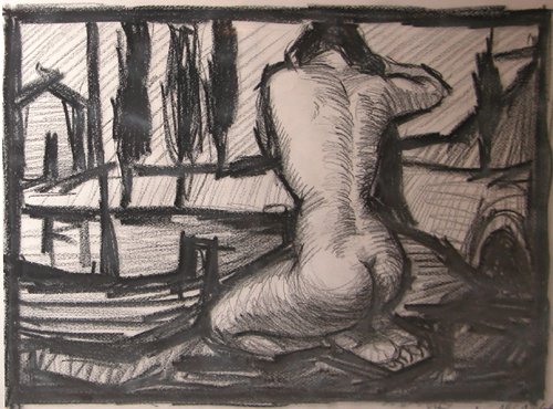 Appraisal: Artist Pensko Alfredo Yugoslavian Italian born Title Nude in Landscape