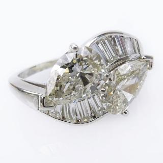 Appraisal: Approx carat TW Diamond and Platinum Bypass Ring Set with