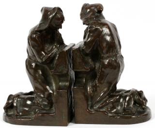 Appraisal: LOUIS MCCLELLAN POTTER BRONZE BOOKENDS PAIR LOUIS MCCLELLAN POTTER -