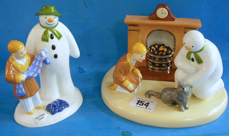 Appraisal: Coalport Snowman Tableaux By The Fireside and The Gift limited