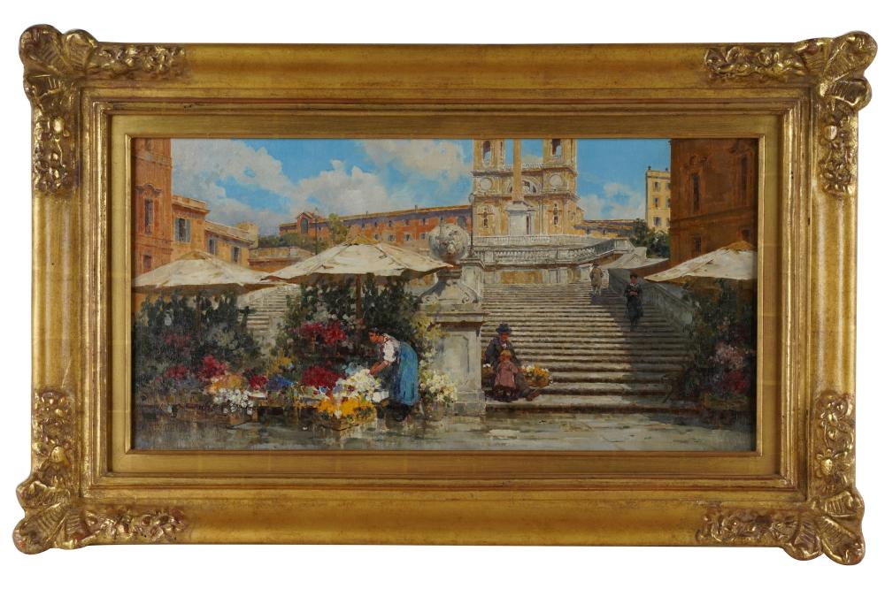 Appraisal: FILIPPO ANIVITTI - FLOWER SELLER AT SPANISH STEPS oil on