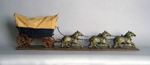 Appraisal: Model Conestoga wagon with painted horses early th c l