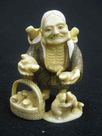 Appraisal: Chinese Carved Ivory Figurine of an OldMan with large group