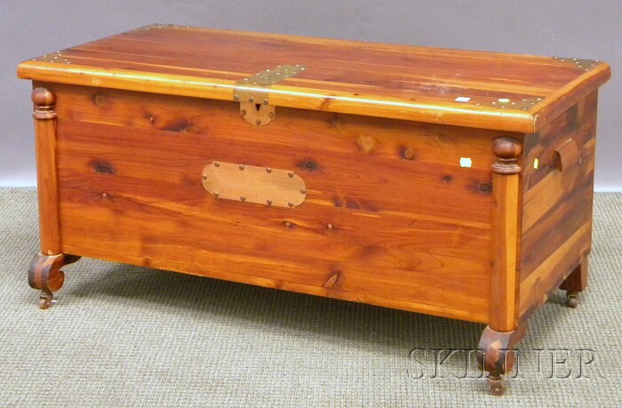 Appraisal: Copper-mounted Cedar Storage Box lg in