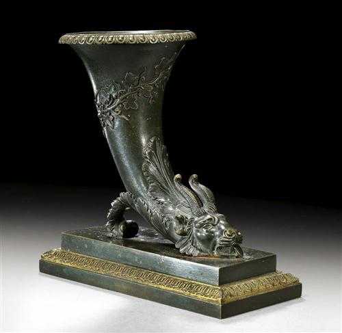 Appraisal: SMALL ORNAMENTAL BRONZE VASE late Empire France circa In the