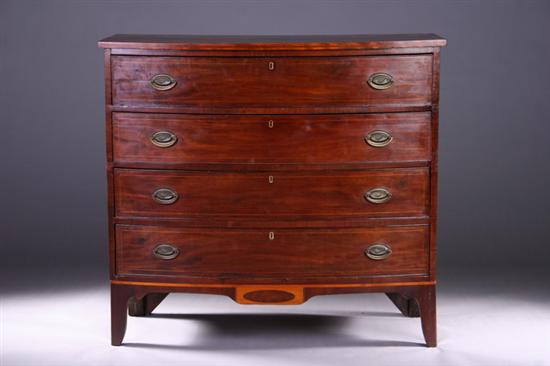 Appraisal: AMERICAN FEDERAL BIRCH AND MAHOGANY CHEST OF DRAWERS Late th