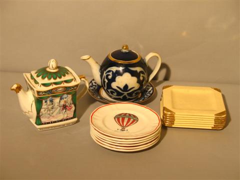 Appraisal: GROUP OF PORCELAIN AND POTTERY Comprising a Russian blue and