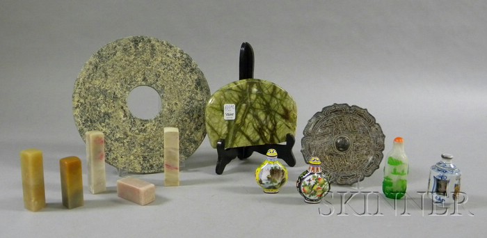 Appraisal: Approximately Eight Assorted Asian Items including five cased stone seals