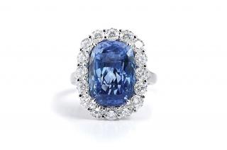 Appraisal: A Gold Sapphire and Diamond Ring Set with a centered