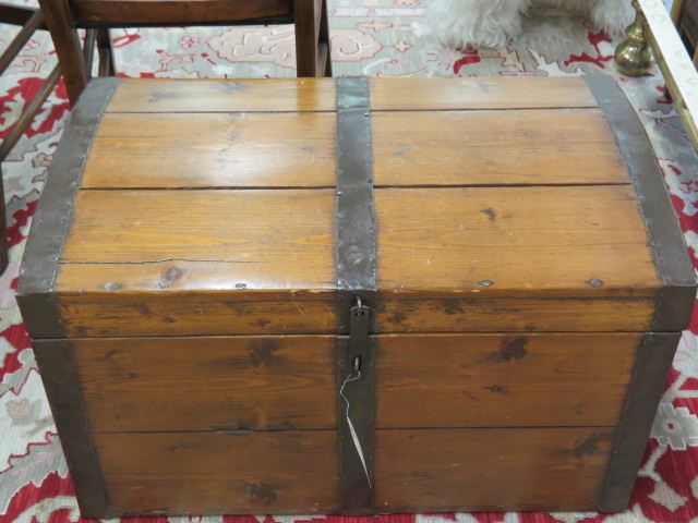 Appraisal: Antique Pine Chest dome top