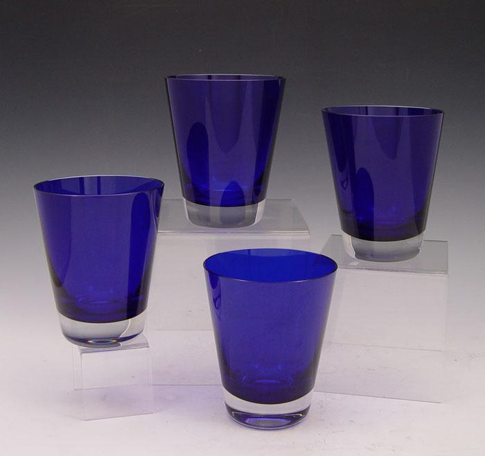 Appraisal: SET OF COBALT BACCARAT CRYSTAL TUMBLERS '' x '' dia