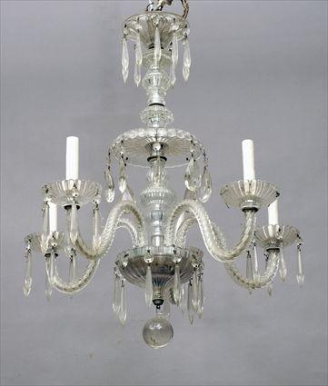 Appraisal: George III-Style Molded Glass Five-Light Chandelier Approx in in diam