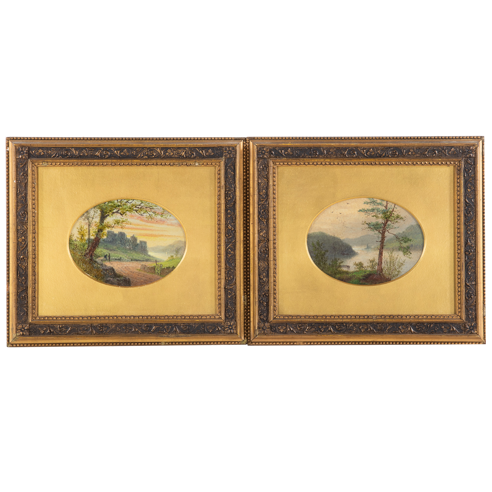 Appraisal: FREDERICK TULLY LOTT PAIR OF OILS ON PAPER British fl