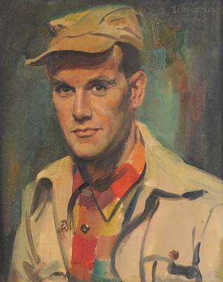 Appraisal: Delos Palmer Jr American - Portrait of an outdoorsman Oil