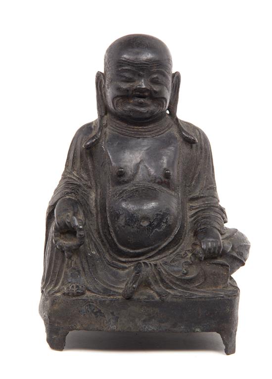 Appraisal: Sale Lot A Chinese Bronze Figure of Seated Buddha th