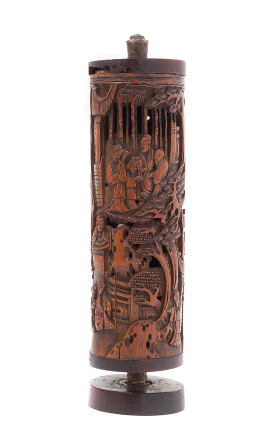 Appraisal: Sale Lot A Pierce Carved Bamboo Parfumier possibly th century