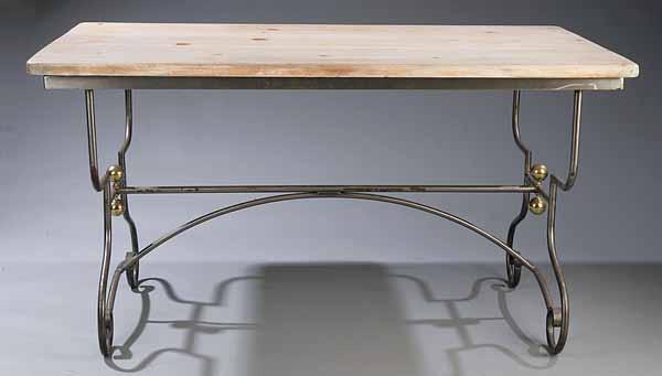 Appraisal: A French Steel and Brass Baker s Table early th