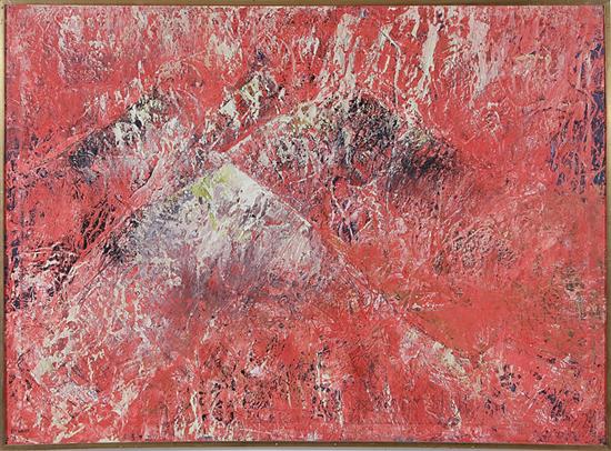 Appraisal: Edward Weiss Illinois - RED MOUNTAIN oil on canvas framed