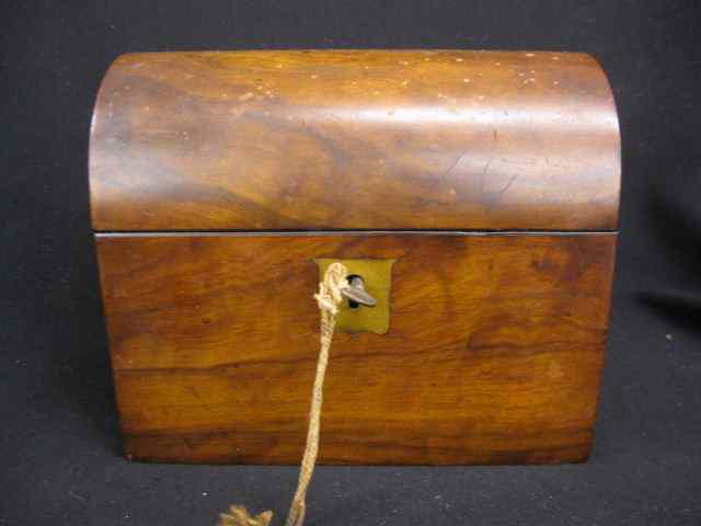 Appraisal: Rosewood Tea Caddy Box dome top th century '' tall