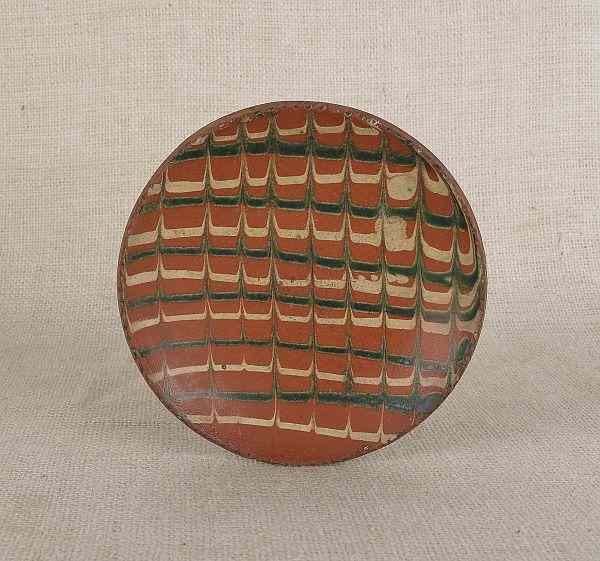 Appraisal: Pennsylvania redware pie plate th c with vibrant green and