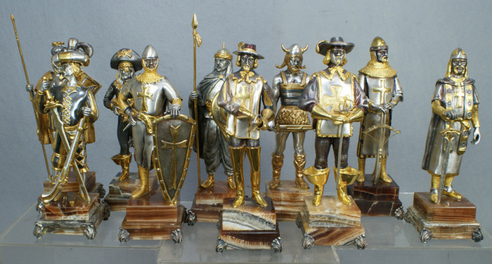 Appraisal: LE silver and gold tone metal Italian figural groups depicting