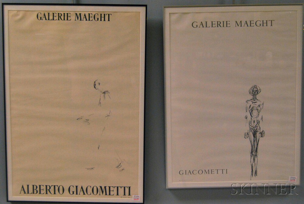 Appraisal: Two Galerie Maeght Exhibition Posters for Alberto Giacometti both identified