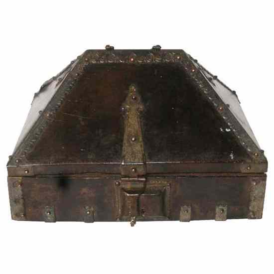 Appraisal: A South Indian Malabar Brass Mounted Teak Nettoor Box th