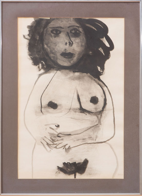 Appraisal: SERVANDO CABRERA MORENO - FEMALE NUDE Ink and wash on